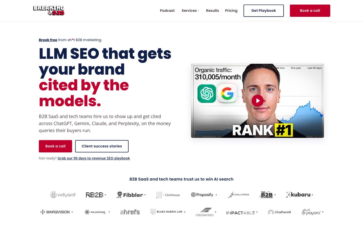 Screenshot of Breaking B2B's website