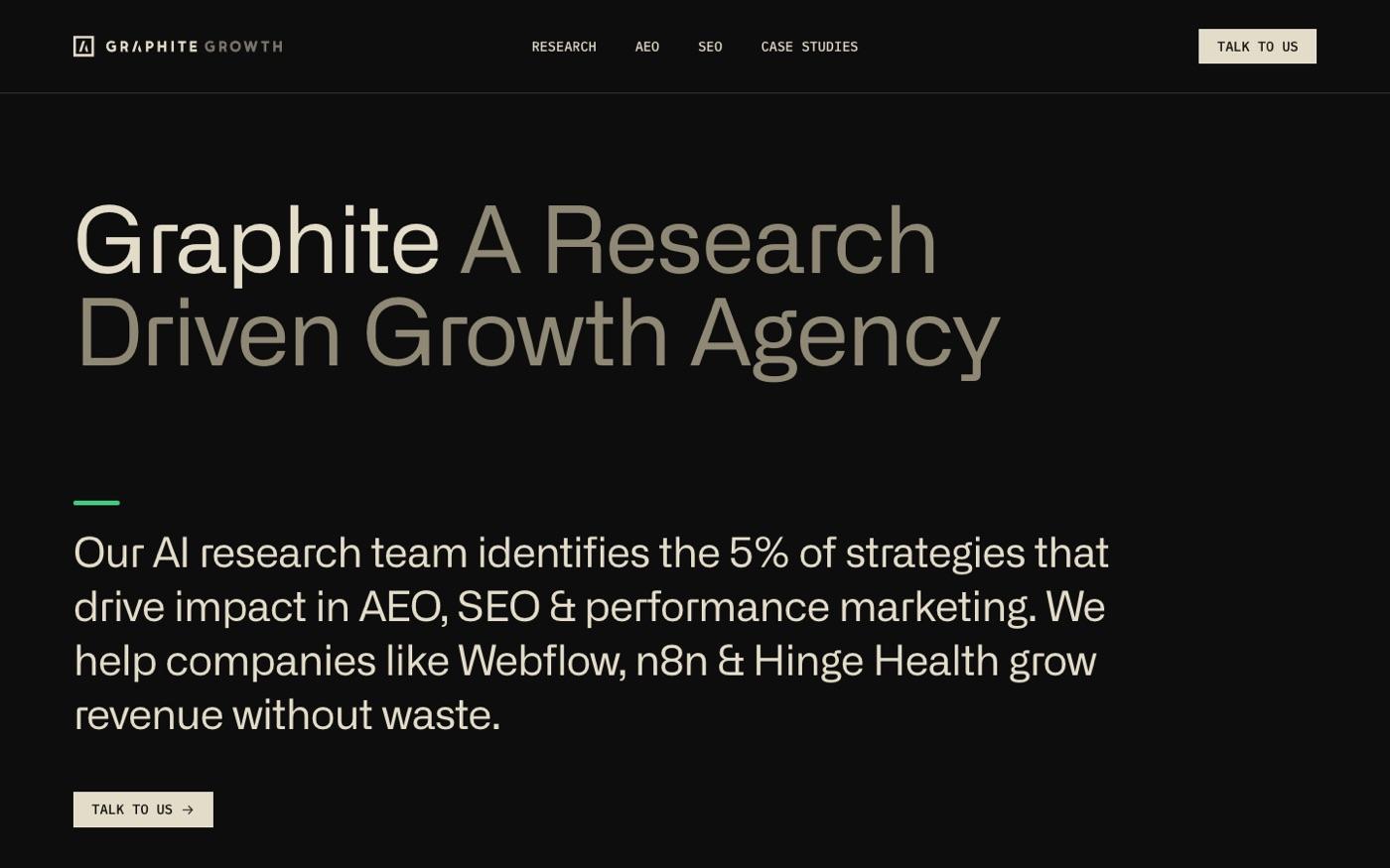 Screenshot of Graphite's website